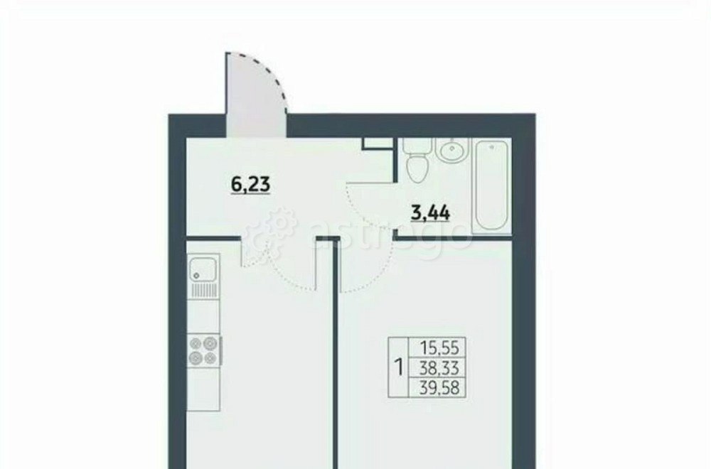 1-комн. квартира, 39.4 м2, 5/9 эт. Красноярск - изображение 1