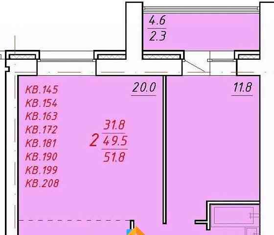 2-комн. квартира, 51.8 м2, 5/9 эт. Новоалтайск