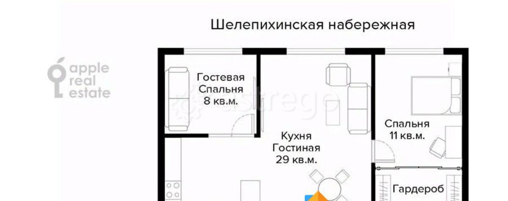 3-комн. квартира, 70 м2, 7/24 эт. Москва - изображение 7