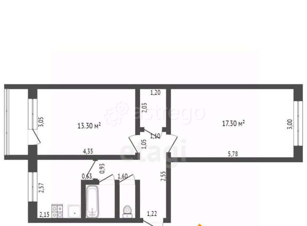 2-комн. квартира, 44.8 м2, 2/5 эт. Бийск - изображение 7