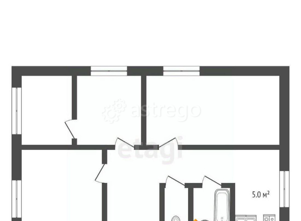 4-комн. квартира, 61.4 м2, 1/5 эт. Новодвинск - изображение 1