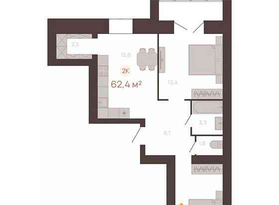 2-комн. квартира, 62.4 м2, 8/10 эт. Новоалтайск