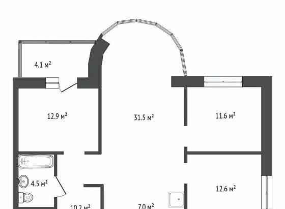 4-комн. квартира, 94 м2, 16/19 эт. Красноярск