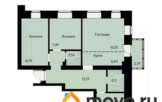 4-комн. квартира, 87.3 м2, 5/7 эт. Красноярск