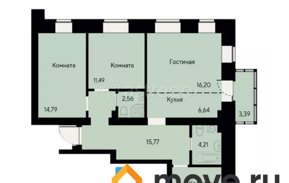 4-комн. квартира, 87.3 м2, 5/7 эт. Красноярск - изображение 1