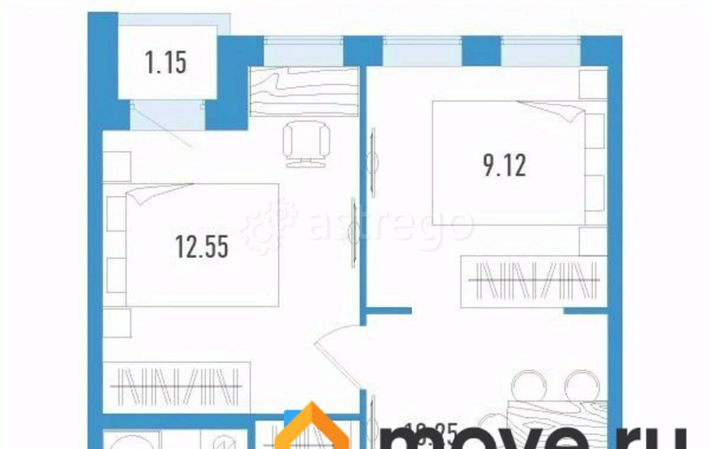 2-комн. квартира, 39.94 м2, 6/12 эт. Санкт-Петербург - изображение 6