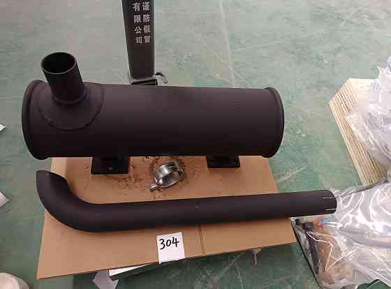 Глушитель с выхлопной трубой крепление 3 отв. Ф12мм., фланец 4 отв. Ф12мм. ДВС YUCHAI YC4A105Z-T20 Уфа