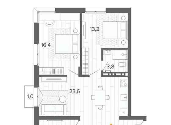 4-комн. квартира, 84.34 м2, 5/9 эт. Барнаул