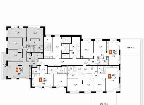 5-комн. квартира, 121.8 м2, 13/17 эт. Москва