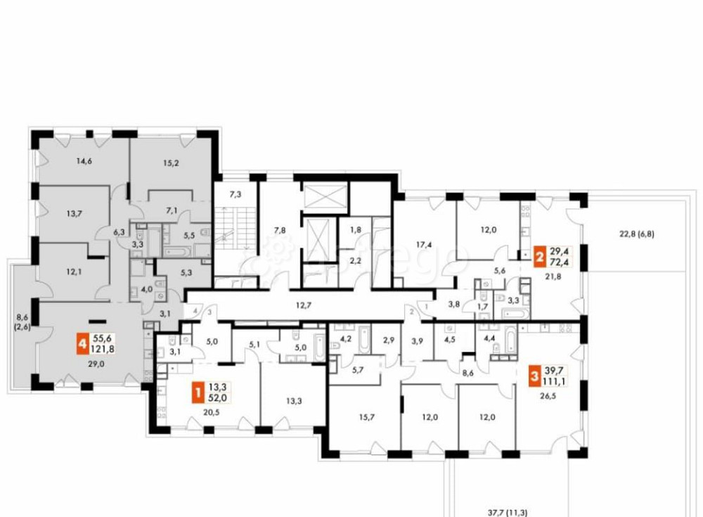 5-комн. квартира, 121.8 м2, 13/17 эт. Москва - изображение 6