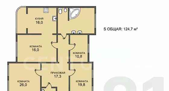 4-комн. квартира, 124.7 м2, 8/12 эт. Санкт-Петербург