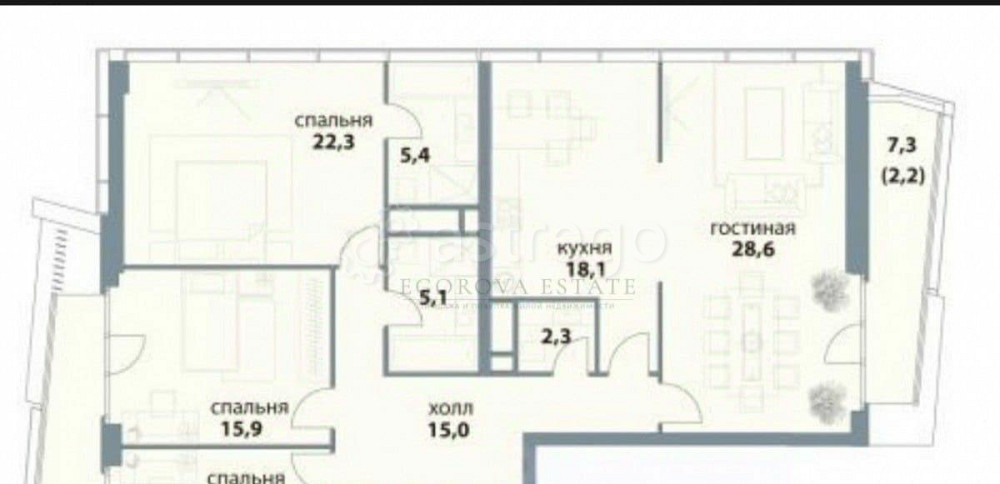 4-комн. квартира, 137.9 м2, 18/18 эт. Москва - изображение 6