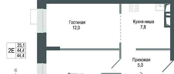 2-комн. квартира, 44.4 м2, 2/8 эт. Королев
