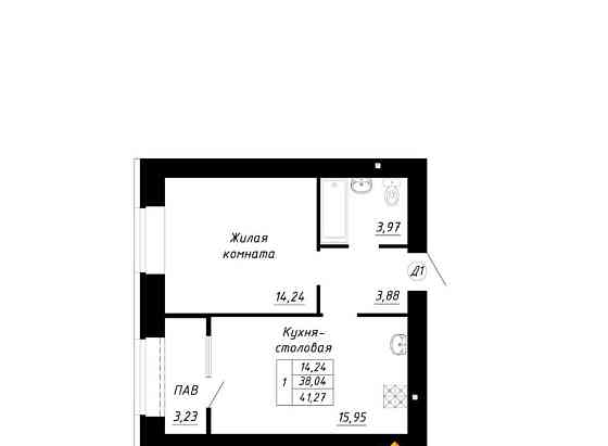 1-комн. квартира, 43.82 м2, 12/14 эт. Стерлитамак