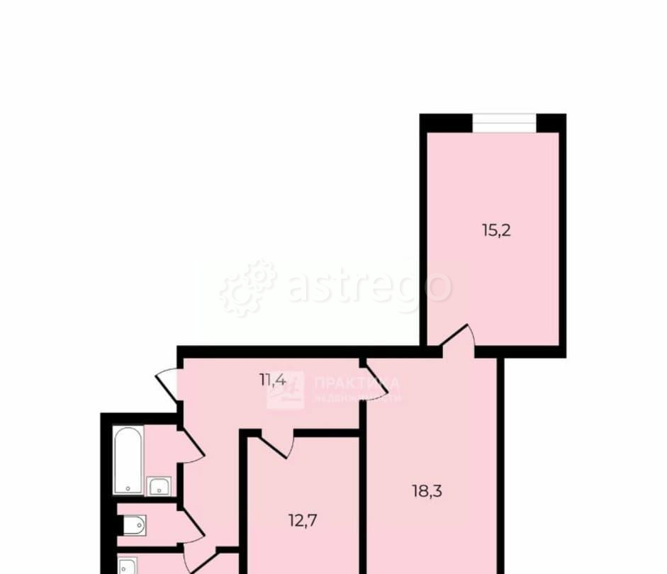 3-комн. квартира, 69.4 м2, 2/9 эт. Мытищи - изображение 1