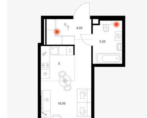 Студия, 28.1 м2, 2/25 эт. Химки