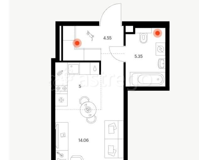 Студия, 28.1 м2, 2/25 эт. Химки - изображение 1