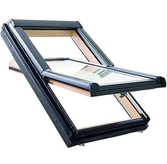 Окно мансардное деревянное Roto Designo R49 H200. Ручка снизу. Двухкамерное. ThermoBlock WD. Ижевск