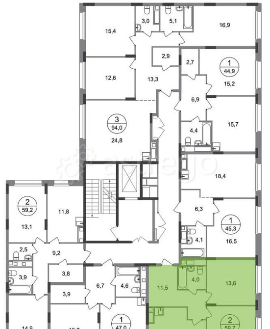 2-комн. квартира, 59 м2, 7/17 эт. Москва - изображение 3