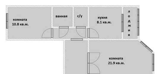 2-комн. квартира, 54.9 м2, 17/19 эт. Москва