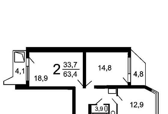 2-комн. квартира, 65 м2, 12/17 эт. Одинцово