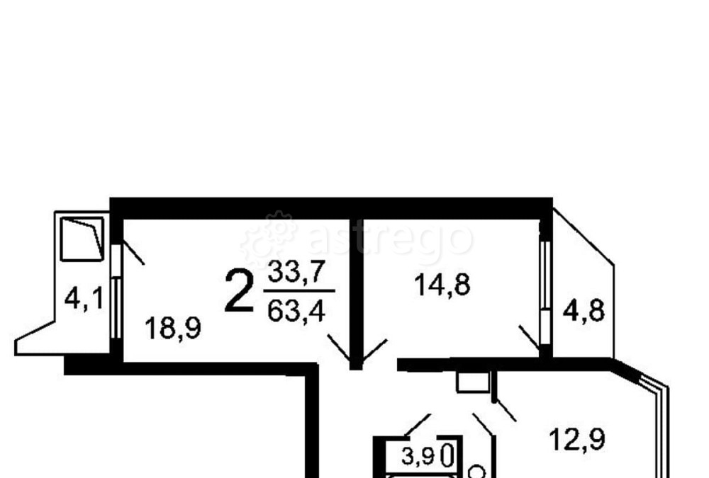 2-комн. квартира, 65 м2, 12/17 эт. Одинцово - изображение 1