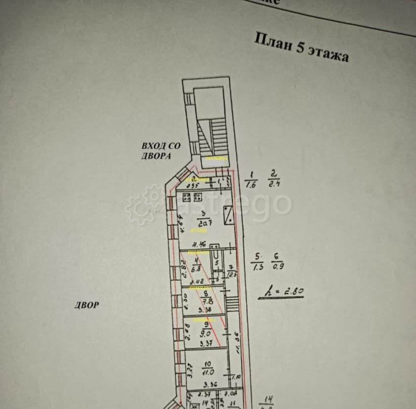 Комната, 23.6 м2, 5/5 эт. Санкт-Петербург - изображение 3