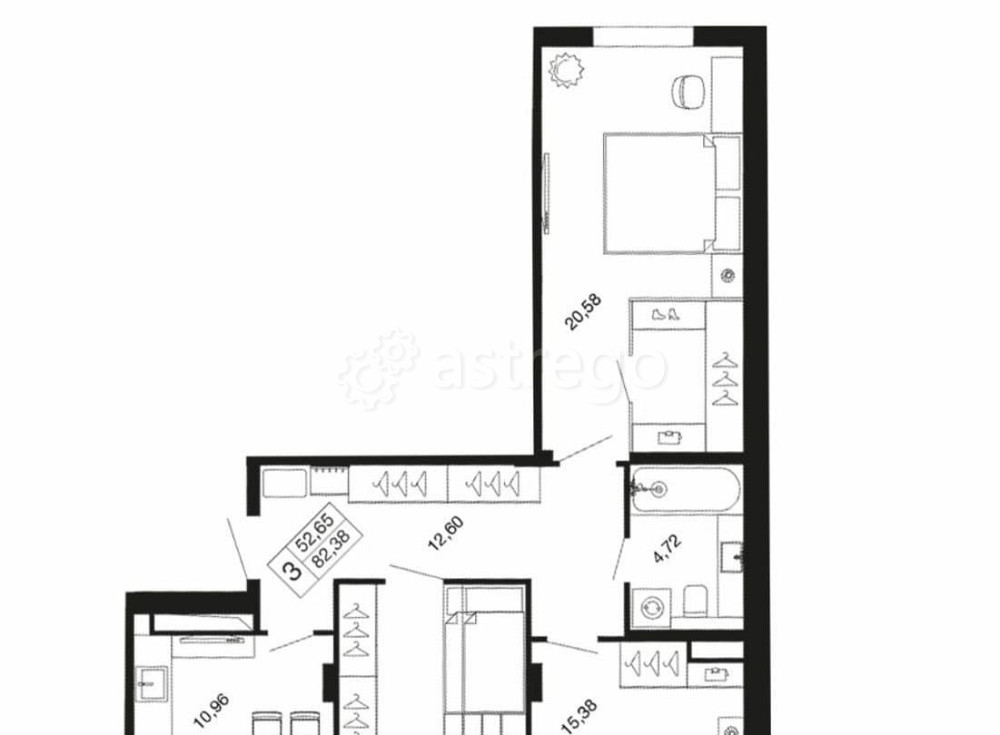 3-комн. квартира, 82.38 м2, 5/9 эт. Апрелевка - изображение 1