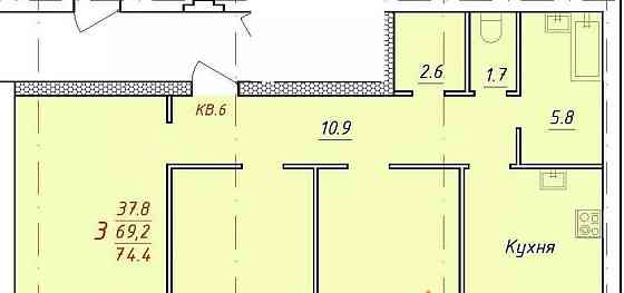 3-комн. квартира, 74.4 м2, 1/9 эт. Новоалтайск