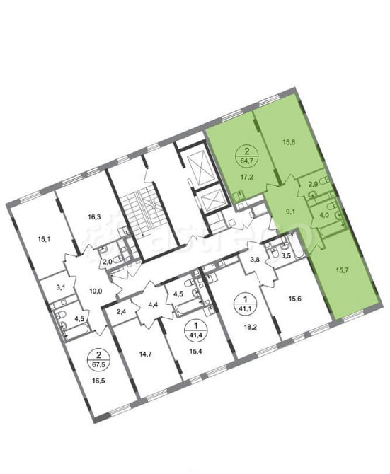 2-комн. квартира, 64 м2, 6/17 эт. Москва - изображение 4