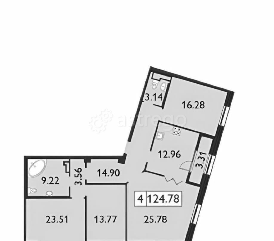 4-комн. квартира, 126 м2, 5/9 эт. Санкт-Петербург - изображение 4