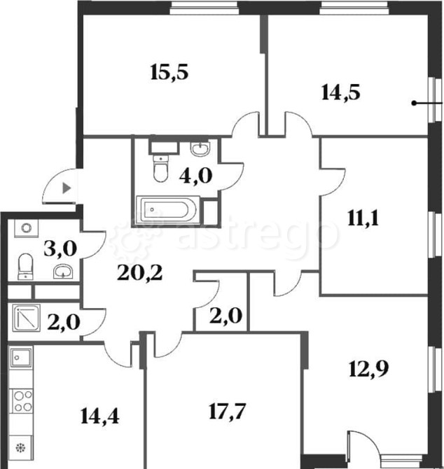 5-комн. квартира, 119.3 м2, 2/6 эт. Москва - изображение 1