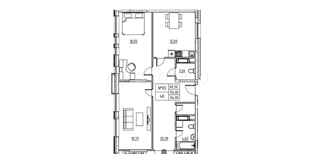 4-комн. квартира, 114.8 м2, 4/7 эт. Дубна - изображение 1