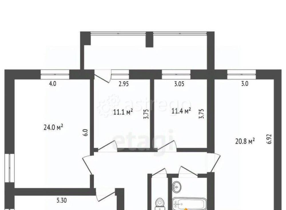 4-комн. квартира, 96 м2, 12/14 эт. Белгород - изображение 4