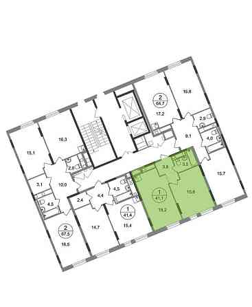 1-комн. квартира, 41 м2, 12/17 эт. Москва