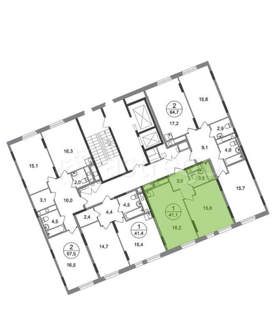 1-комн. квартира, 41 м2, 12/17 эт. Москва - изображение 4