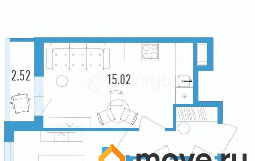 1-комн. квартира, 35.78 м2, 3/12 эт. Санкт-Петербург - изображение 1