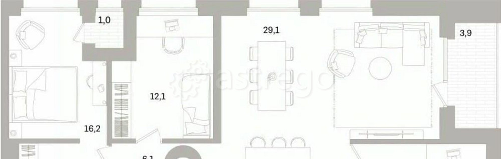 3-комн. квартира, 106.58 м2, 10/16 эт. Санкт-Петербург - изображение 1