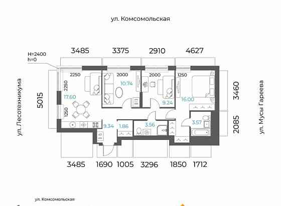 4-комн. квартира, 71.91 м2, 32/32 эт. Уфа