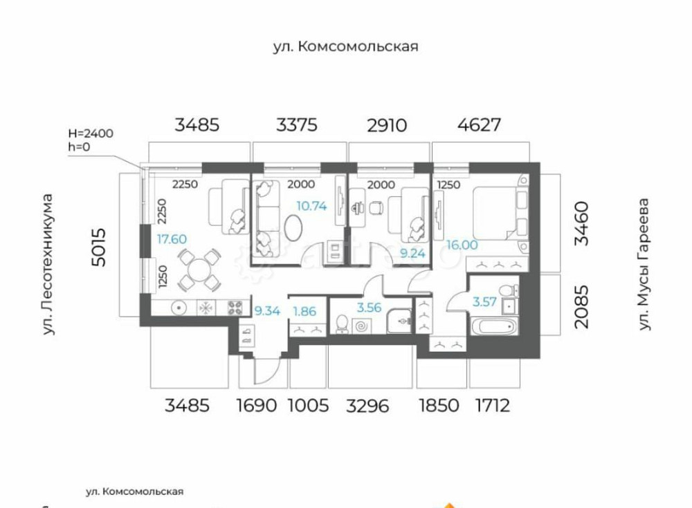 4-комн. квартира, 71.91 м2, 32/32 эт. Уфа - изображение 1