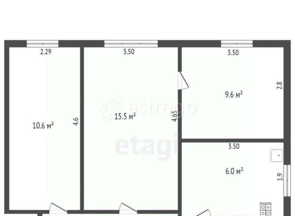 3-комн. квартира, 52 м2, 2/2 эт. Котлас - изображение 3