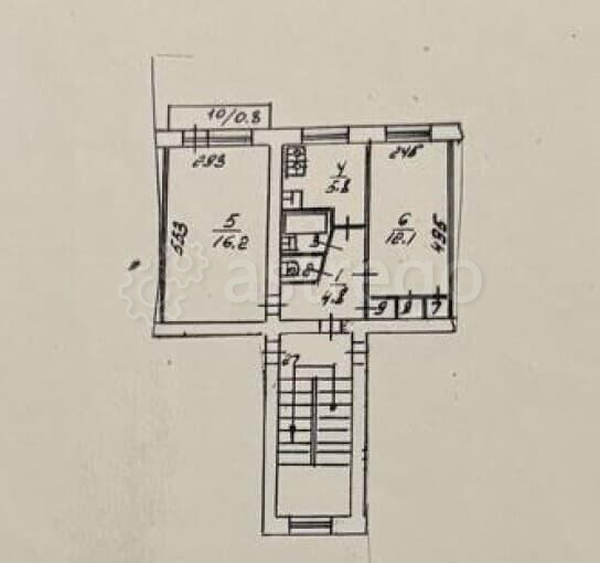 2-комн. квартира, 43.4 м2, 3/5 эт. Домодедово - изображение 2