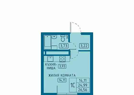 Студия, 26.56 м2, 16/20 эт. Красноярск