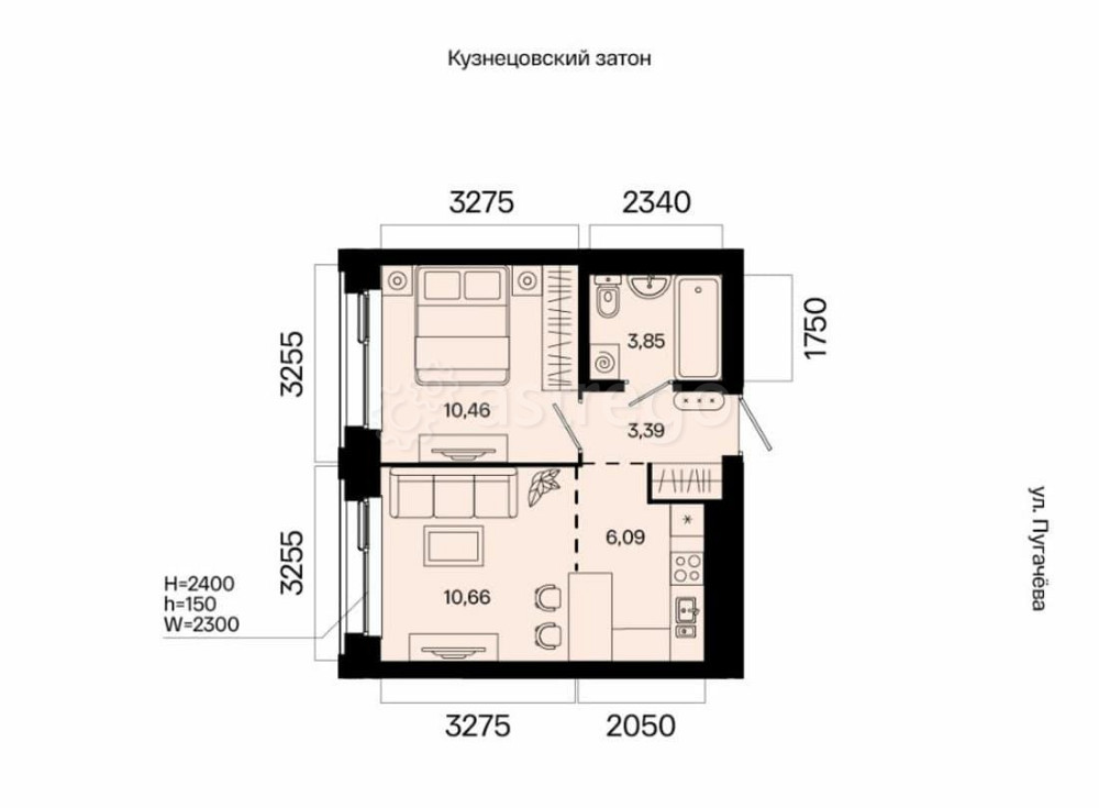 2-комн. квартира, 34.45 м2, 15/31 эт. Уфа - изображение 7