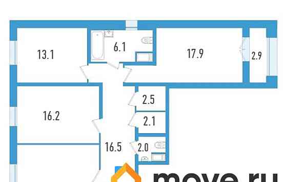 3-комн. квартира, 115.6 м2, 5/23 эт. Санкт-Петербург