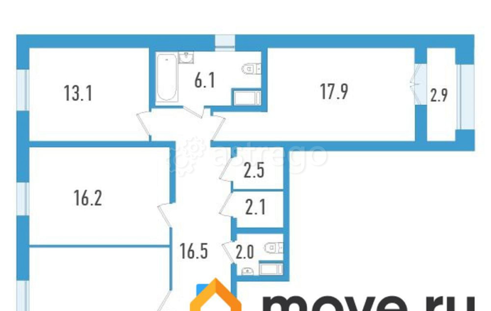 3-комн. квартира, 115.6 м2, 5/23 эт. Санкт-Петербург - изображение 1