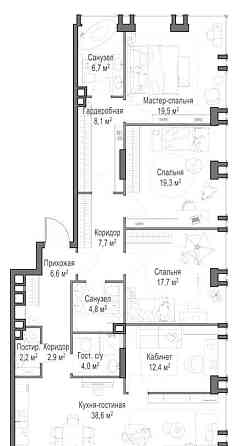 4-комн. квартира, 151.6 м2, 10/23 эт. Москва