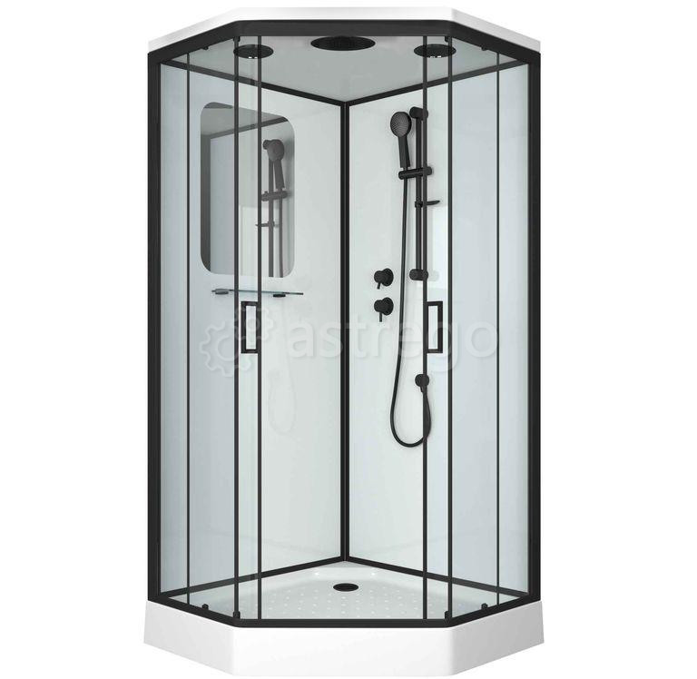 Душевая кабина 100х100 низкий поддон Niagara NG 6902 D Black Красноярск - изображение 1