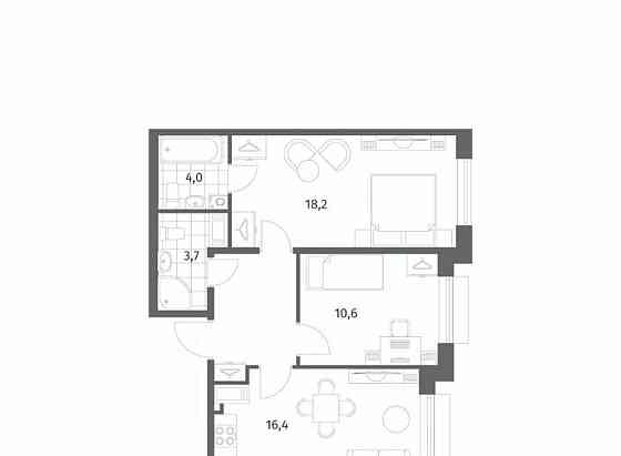 2-комн. квартира, 60.1 м2, 7/8 эт. Санкт-Петербург