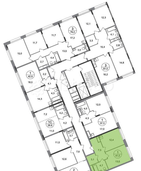 1-комн. квартира, 41 м2, 6/17 эт. Москва - изображение 4